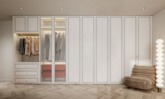 Modern Minimalist Wardrobe With Sleek White Door Panels And Bum Hardware